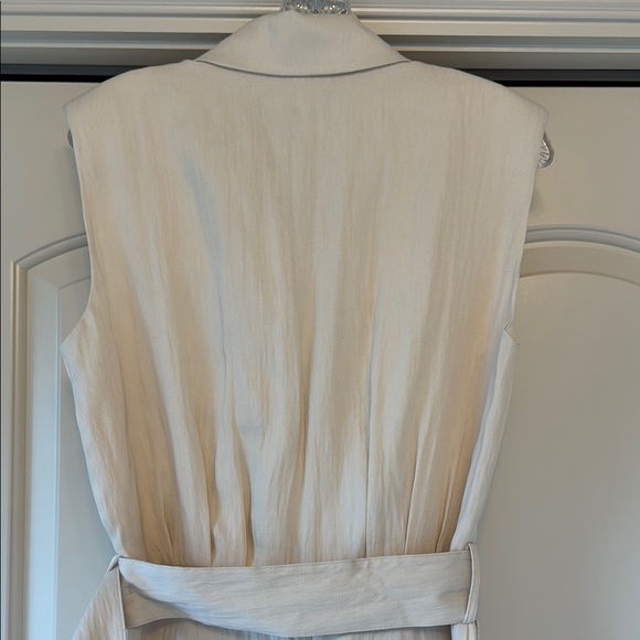 Zara Cream Blazer Collar Jumpsuit with Belt - Picture 4 of 11